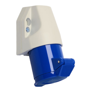 Wall socket for external fixing 16A 3P 6h with one top cable entry