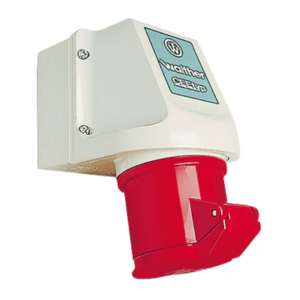 Wall socket for internal fixing 32A 4P 6h with two knock-out cable entries both on top and bottom and knock-out floor entry