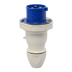 Waterproof plug 32A 3P 6h with external cable gland