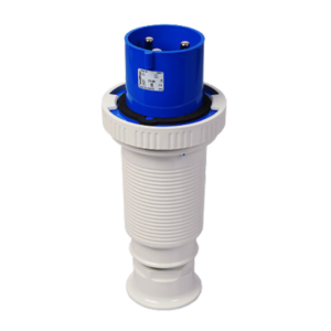 Waterproof plug 63A 3P 6h with cable gland and pilot contact