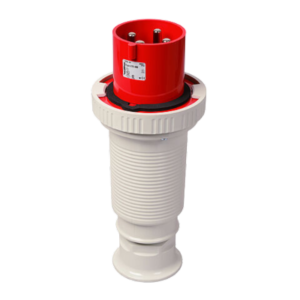 Waterproof plug 63A 4P 6h with cable gland and pilot contact