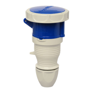 Waterproof coupler 32A 3P 6h with external cable gland